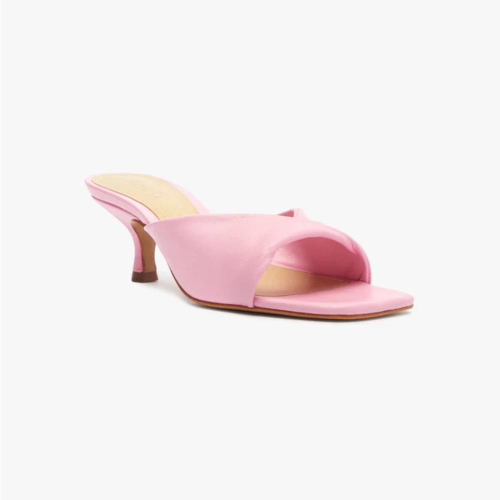 SCHUTZ Pink Kitten Heel Slide Sandals
